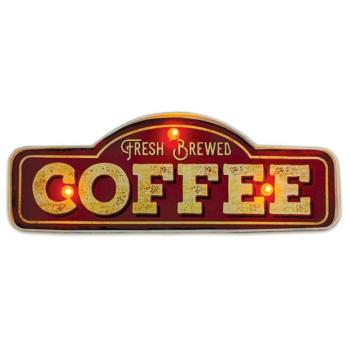 FOREVER LIGHT RETRO metál LED dekorációs lámpa COFFEE, USB, 5V, falra akasztható kép