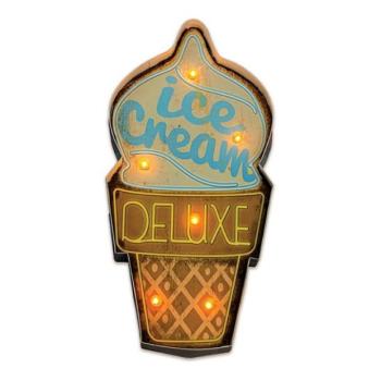 FOREVER LIGHT RETRO metál LED dekorációs lámpa ICE CREAM USB, 5V, falra akasztható kép