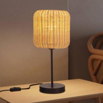 Forlight Cortic asztali lámpa, világosbarna, rattan, magasság 41,5 cm kép