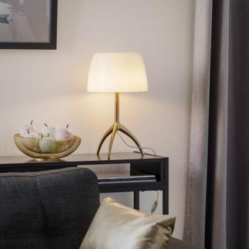 Foscarini Lumiere 30 asztali világítás, 45 cm, buborékos üveg, be/ki kép