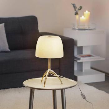 Foscarini Lumiere 30 asztali világítás, 35 cm, buborékos üveg, be/ki kép