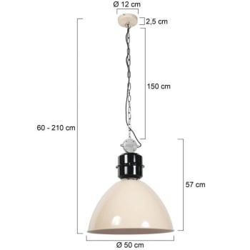 Frisk függő világítás, krém színű, Ø 50 cm, fém, E27 kép