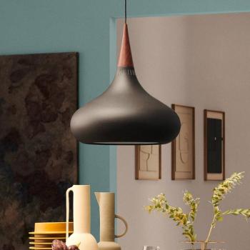FRITZ HANSEN Orient P2 függőlámpa fekete/rózsaszín Ø 34 cm kép