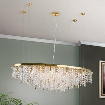 Függő lámpa Crystalriver kristály függővel arany kép