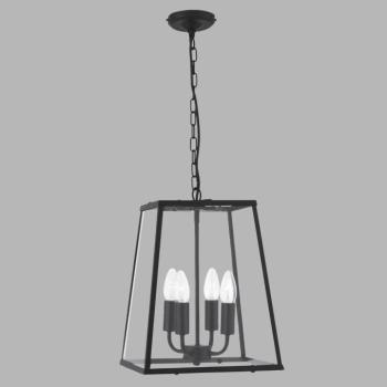 Függőlámpa Lantern, fekete, 4-izzós kép
