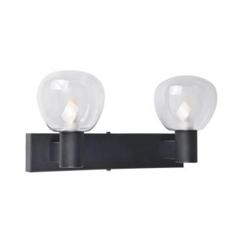 Fürdőszobai fali lámpa POLA 2xG9/5W/230V IP44 fekete/átlátszó 336026 kép