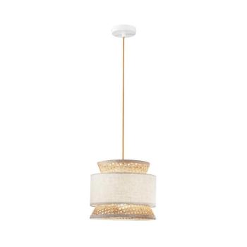 Gazebo lógó lámpa, természetes/bézs, Ø 26 cm, rattan/szövet kép
