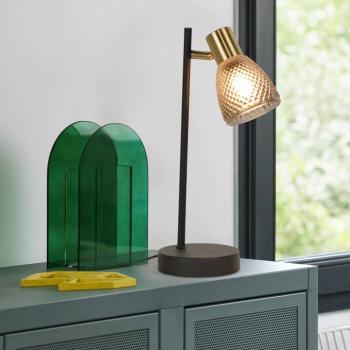 Giada asztali lámpa, fekete/füstös szürke, magasság 35 cm, fém/üveg kép