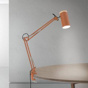 Gili asztali világítás, korallvörös, szorító, acél, magasság 75 cm, E27 kép