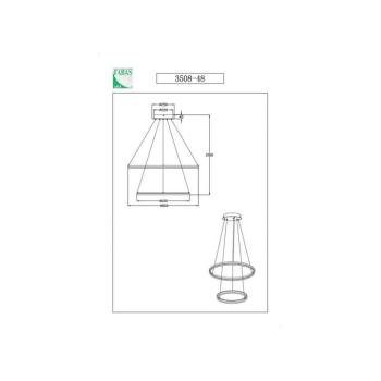 Giotto LED-es függőlámpa, Ø 80 cm, 2-lámpás, fekete kép