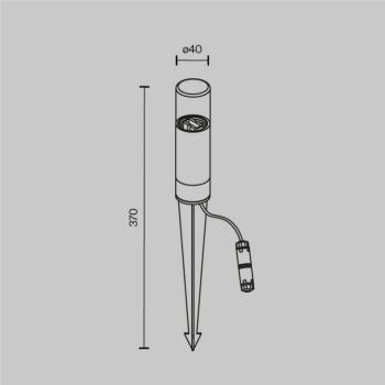 GLIDE földi tüskés lámpa, grafit, magasság 37 cm, IP54, G9 kép