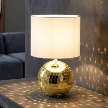Glitza asztali világítás, arany színű/fehér, textil, műanyag, E14 kép