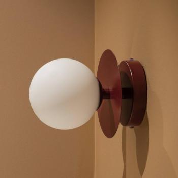 Globen Lighting ART DECO fali lámpa, bordó/fehér, Ø16 cm, IP44 kép