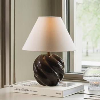 Globen Lighting asztali világítás DAHLIA, bézs/barna, magasság 31 cm kép