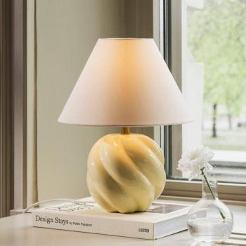 Globen Lighting asztali világítás DAHLIA, bézs/sárga Magasság 31 cm kép