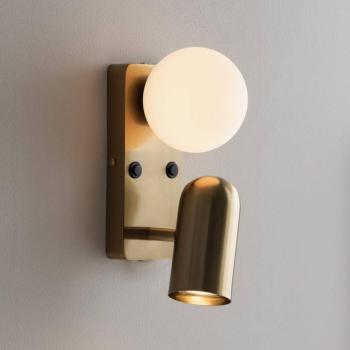 Globen Lighting „Doppio” fali lámpa, sárgaréz színű, magasság 24 cm, 2 izzós kép