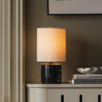 Globen Lighting Florian asztali lámpa, fehér/fekete, magasság 39 cm kép