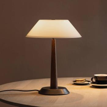 Globen Lighting Ligna asztali lámpa, magasság 39 cm, fehér/bronz/tölgy kép