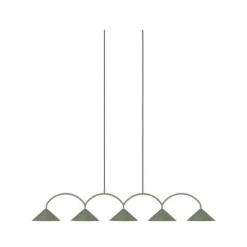 Globen Lighting lógó lámpa CURVE 5, zöld, 5 izzós, 165 cm kép
