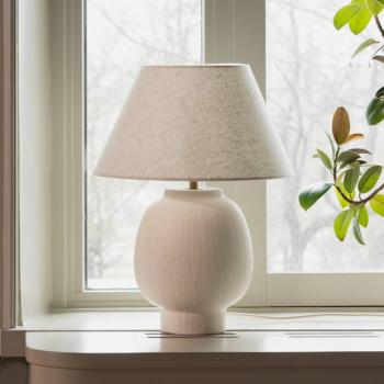 Globen Lighting Lorenzo asztali lámpa, bézs, magasság 46 cm, kerámia kép