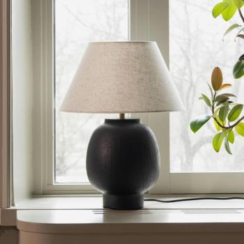 Globen Lighting Lorenzo asztali lámpa, fekete, magasság 46 cm, kerámia kép