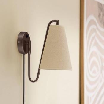 Globen Lighting Lou fali lámpa, bronz/fehér, Ø 14 cm, dugasz kép