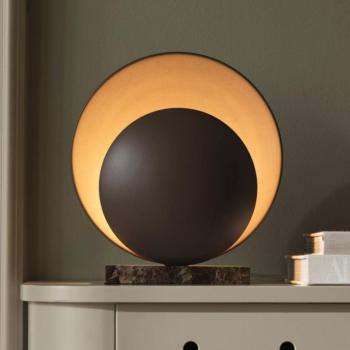 Globen Lighting ORBIT asztali lámpa, barna, magasság 32 cm, márványtalp kép