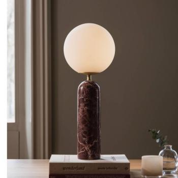 Globen Lighting Torrano asztali lámpa, piros, magasság 53 cm, márvány kép