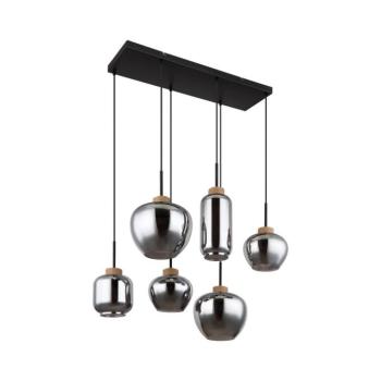 Globo 15549-6H - Zsinóros csillár, matt, 6xE27/40W/230V, fekete 15549-6H kép