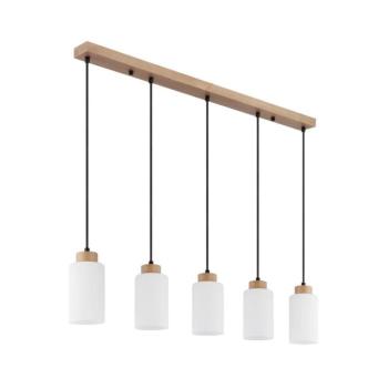 Globo 15977-5H - Kábelre függesztett csillár ROWENA 5xE27/60W/230V tölgy/fehér 15977-5H kép