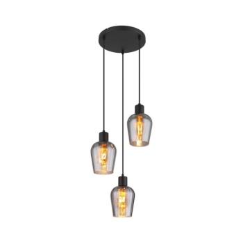 Globo 15627-3 - Csillár zsinóron RYAN 3xE27/40W/230V átm. 28,5 cm fekete 15627-3 kép