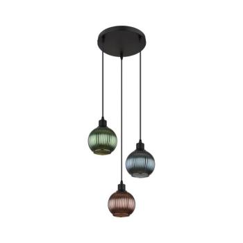 Globo 15638-3 - Csillár zsinóron ZUMBA 3xE27/25W/230V átm. 36 cm réz/zöld/kék 15638-3 kép