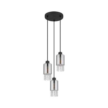 Globo 15799-3H - Csillár zsinóron BACKEY 3xE27/40W/230V átm. 25 cm fekete 15799-3H kép