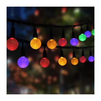Globo 36352-20 - LED RGB Napelemes lánc 20xLED/0,06W/3V 770 cm IP44 36352-20 kép