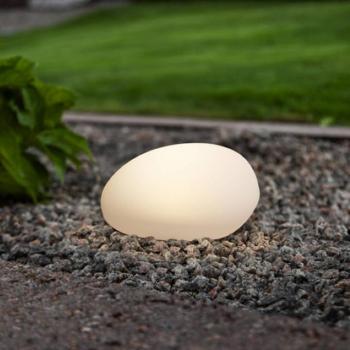 GLOBY LED napelemes világítás, fehér, 24,5 cm, műanyag, IP44
