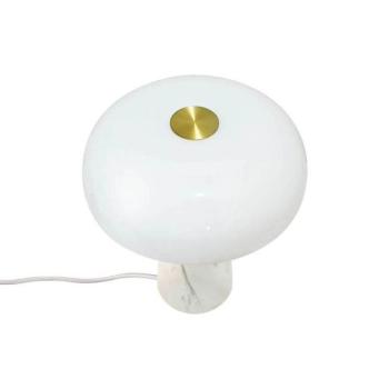 Glossy asztali világítás, fehér, magasság 24 cm, márvány/üveg