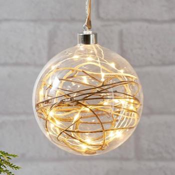 Glow LED deco gömb tiszta, rattan Ø 15 cm kép