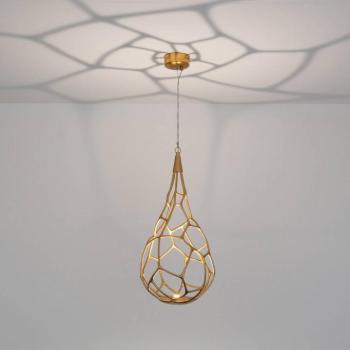 GOCILUME LED lógó lámpa, arany színű, Ø 30 cm, fém, dimmelhető kép