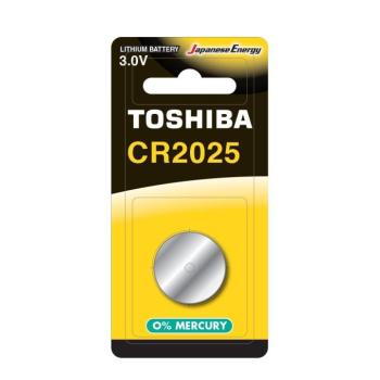 Gombelem CR2025 , lapos elem , 3 Volt , 1 darab , tartós , elem , higany mentes , TOSHIBA kép
