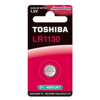 Gombelem LR113 , lapos elem , 1.5 Volt , 1 darab , tartós , elem , higany mentes , TOSHIBA kép
