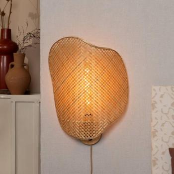 GOOD & MOJO Kinabalu fali lámpa, természetes színű, 50 cm, bambusz csatlakozóval kép