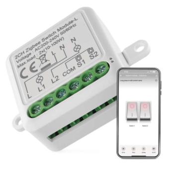 GoSmart kapcsolómodul IP-2104SZ, ZigBee, 2 csatornás (nem igényel N vezetéket), EMOS, H5104 kép