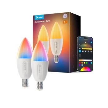 2 darabos LED RGBWW dimmelhető izzó E14/5W/230V 2700-6500K Wi-Fi - Govee B600CCC1 kép