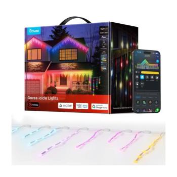Govee - LED RGBIC kültéri jégcsapfüzér 10m Wi-Fi Matter IP65 B80D13D2 kép
