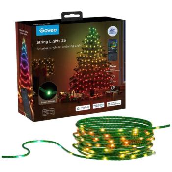 Govee - LED RGBICW kültéri karácsonyi fényfüzér 2700-6500K 20m Wi-Fi Matter IP65 H80C4C44 kép
