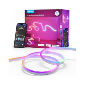 Govee - Neon 2 MATTER hajlítható LED szalag 5m RGBIC Wi-Fi IP67 H61D5301