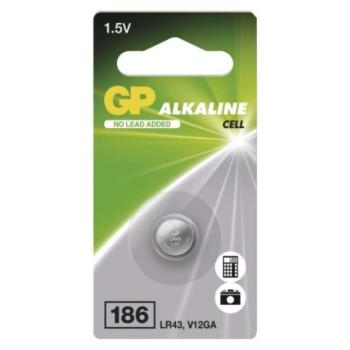 GP Alkáli gombelem LR43 (186) 1db/bliszter kép