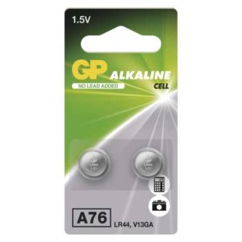 GP Alkáli gombelem LR44 (a76) 2db/bliszter kép