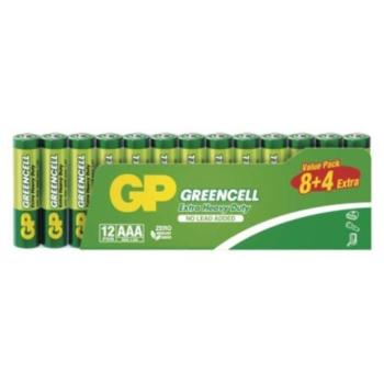 GP Greencell elem AAA 12db/fólia, 1,5V, B1210F kép