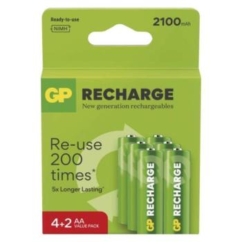 GP Recharge 2100 AA Akkumulátor (HR6) 6db, 1,2V, B27216